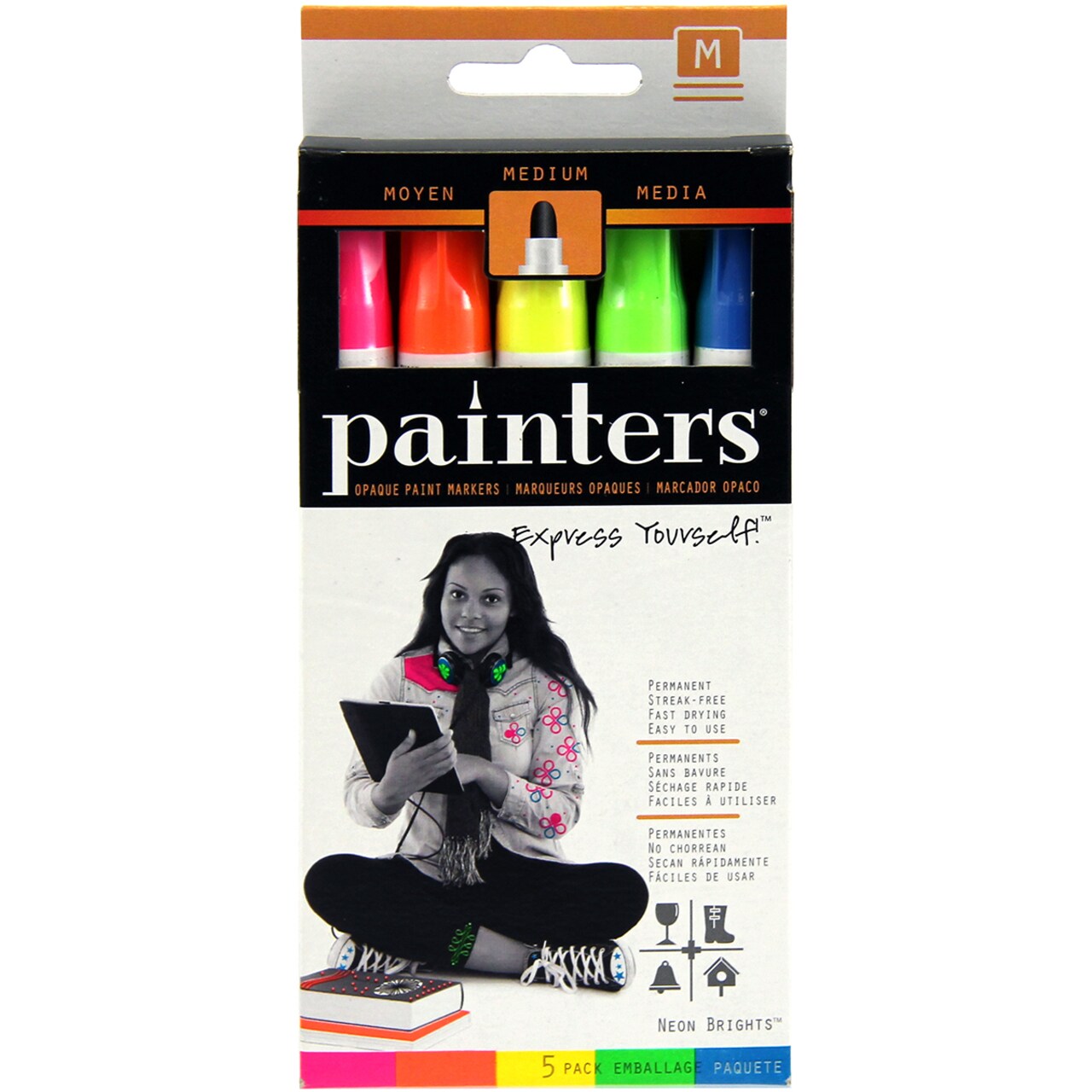 Elmer's Painters (R) Opaque Paint Markers Medium Point 5/Pk-Neon Colors